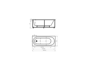 Акриловая ванна АКВАТЕК Оберон 160x70 см без гидромассажа